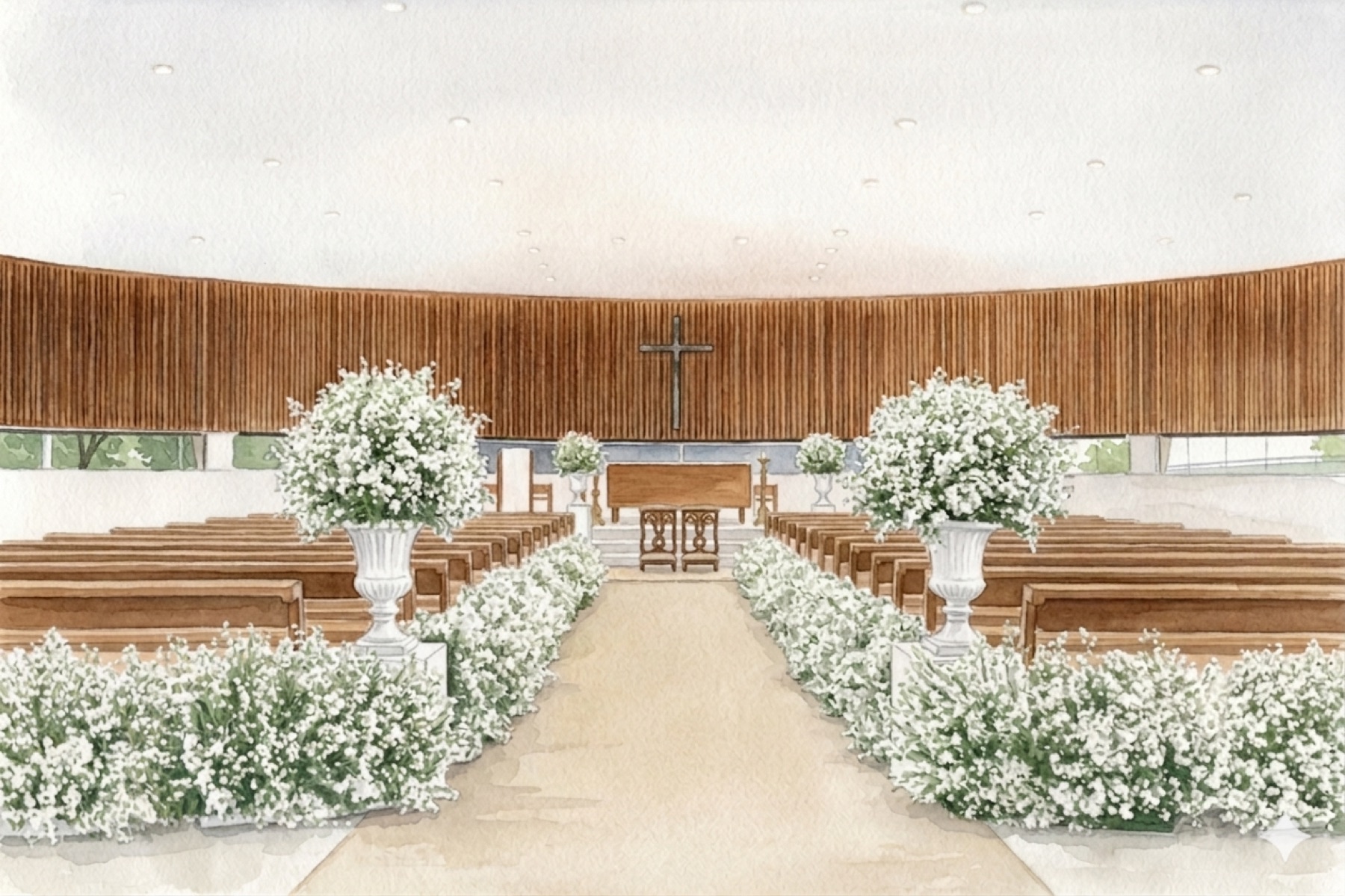 Ilustração da igreja da cerimônia